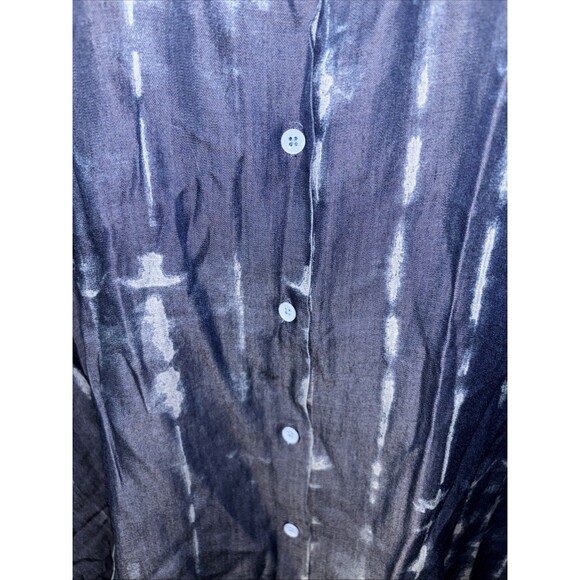 Laurie Felt Women Top 2X Easy Tencel Blue Roll Tab Sleeve Button Up - Picture 4 of 8